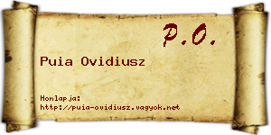 Puia Ovidiusz névjegykártya